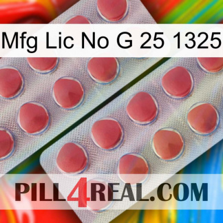 Mfg Lic No G 25 1325 19